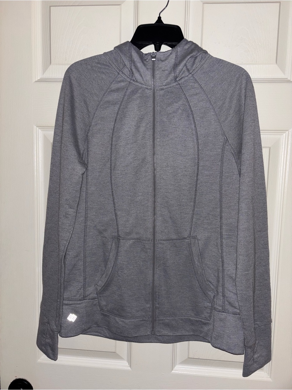ZELOS Men's Heather Gray Full-Zip Performance Hoodie